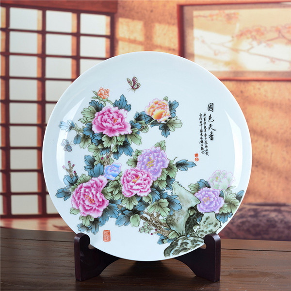 景德镇陶瓷挂盘桌面摆件瓷盘20~40cm