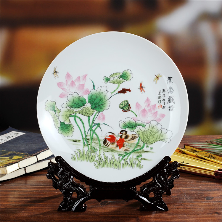 景德镇陶瓷挂盘桌面摆件瓷盘20~40cm