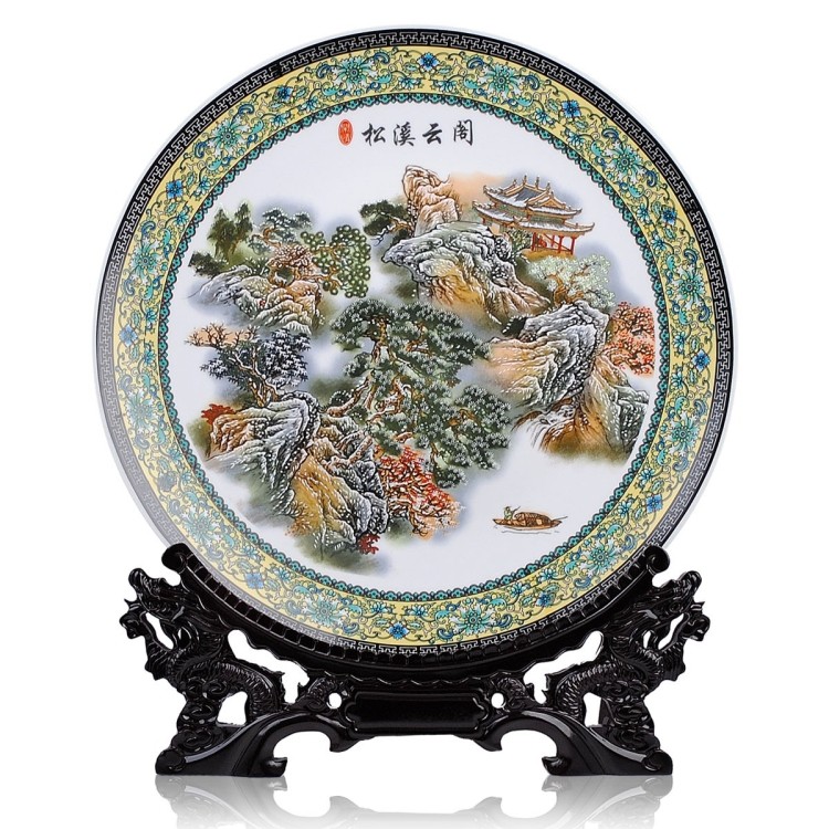 景德镇陶瓷挂盘桌面摆件瓷盘20~40cm