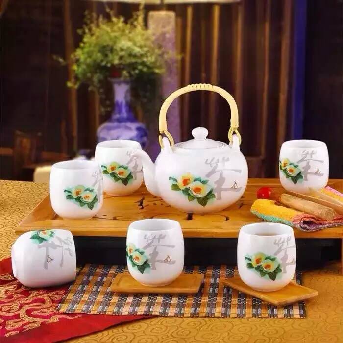 景德镇陶瓷礼品茶具酒具定做加印LOGO