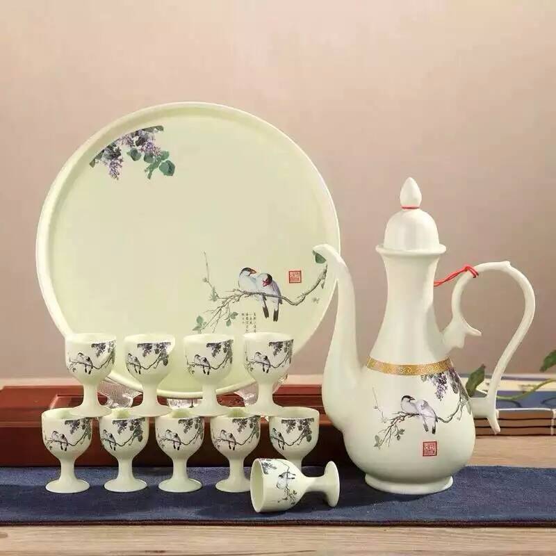 景德镇陶瓷礼品茶具酒具定做加印LOGO
