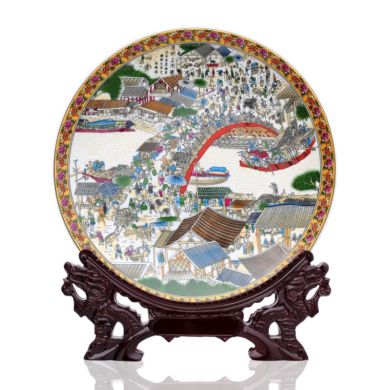 景德镇陶瓷挂盘桌面摆件瓷盘20~40cm