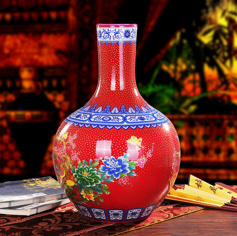 景德镇陶瓷礼品花瓶定做，加企业LOGO标识，可以印字