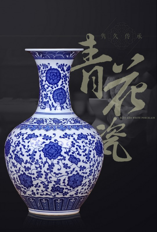 景德镇陶瓷礼品花瓶定做，加企业LOGO标识，可以印字