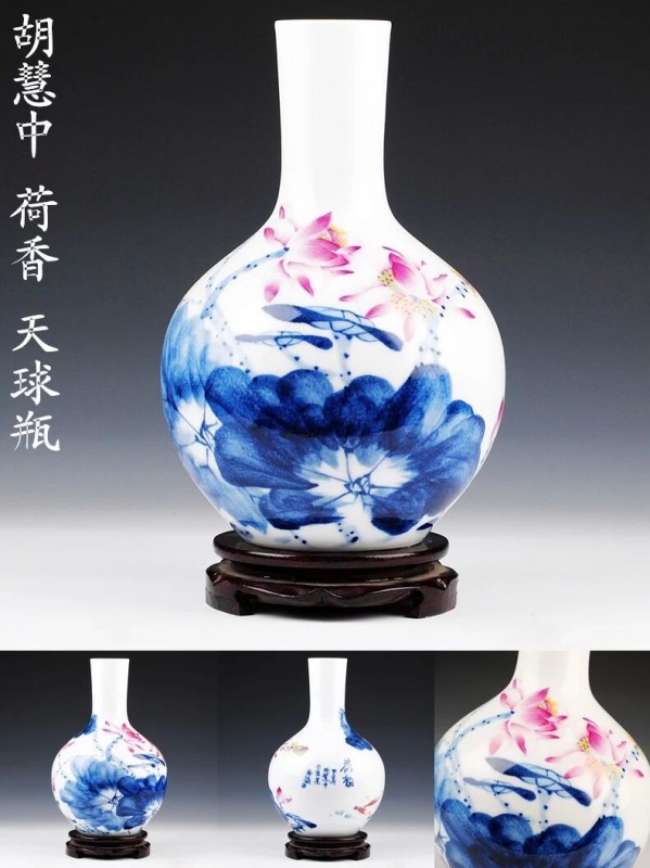 景德镇陶瓷礼品花瓶定做，加企业LOGO标识，可以印字