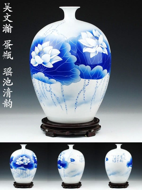 景德镇陶瓷礼品花瓶定做，加企业LOGO标识，可以印字